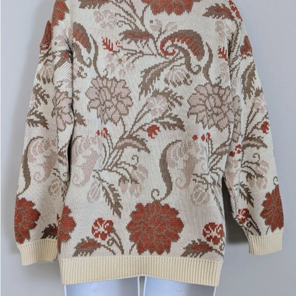 Vintage 1980s Carriage Court 100% Acrylic Granny Sweater Scalloped Collar USA - Picture 10 of 10